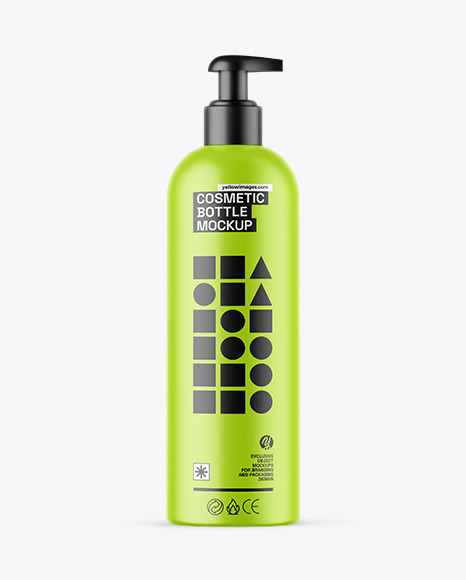 Matte Cosmetic Bottle With Pump Mockup