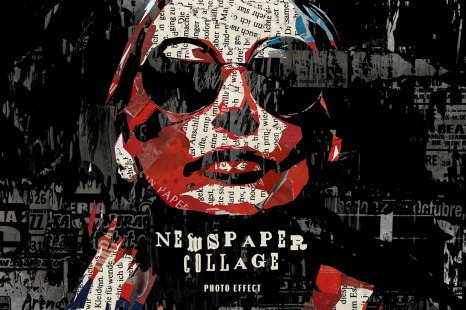 Newspaper Collage Photo Effect