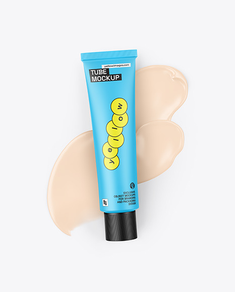 Matte Tube With Cream Mockup