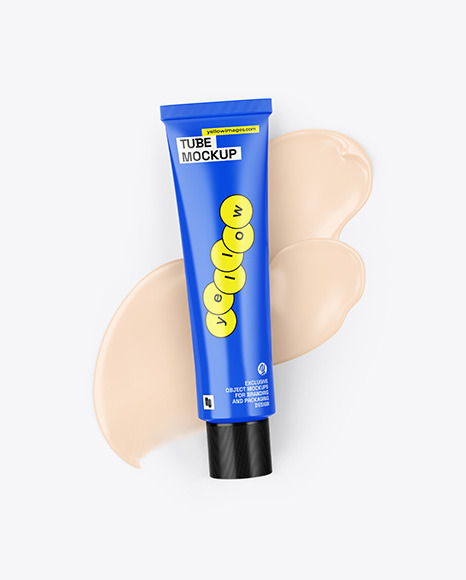 Glossy Tube With Cream Mockup