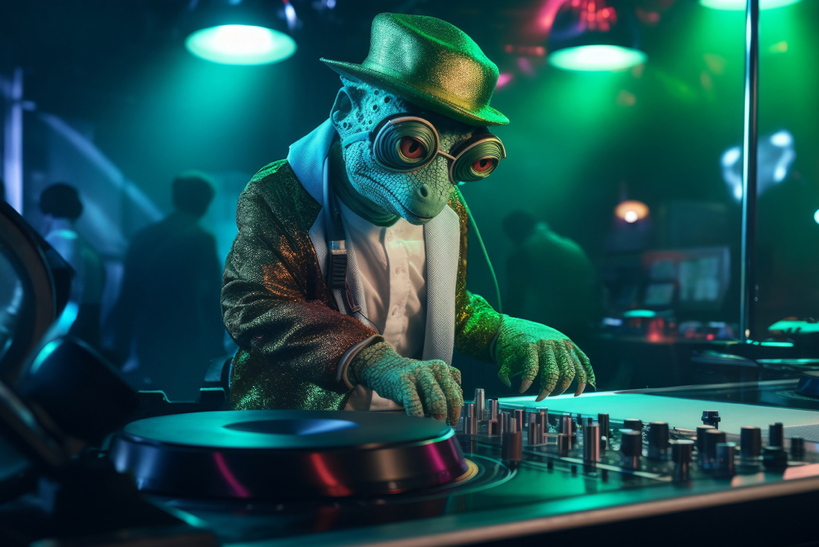 Animal DJs on Yellow Images Creative Store