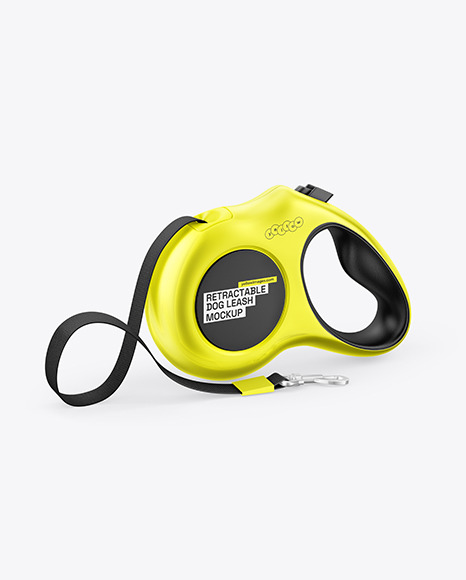 Matte Metallic Retractable Dog Leash Mockup