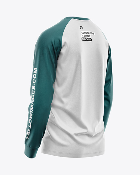Men&#039;s Long Sleeve Raglan T-Shirt Mockup