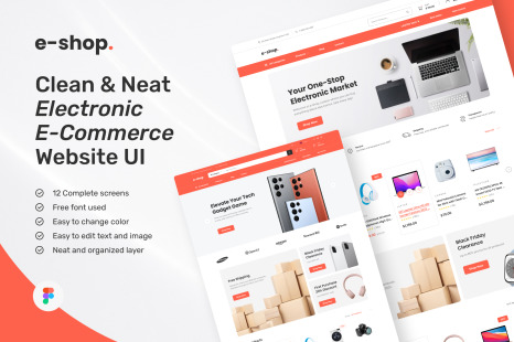 E-Shop - Electronic E-Commerce Website Design UI Template