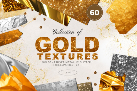 60 Gold&amp;Silver Foil Glitter Textures