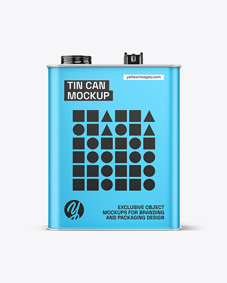 Matte Square Tin Can w/ Metallic Finish Mockup