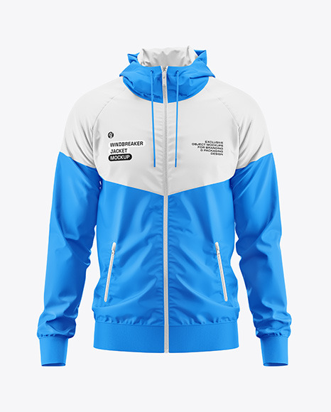 Men&#039;s Windbreaker Jacket Mockup - Front View