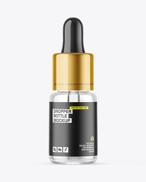 Clear Glass Dropper Bottle Mockup