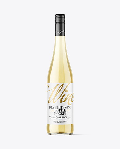 Clear Glass White Wine Bottle Mockup