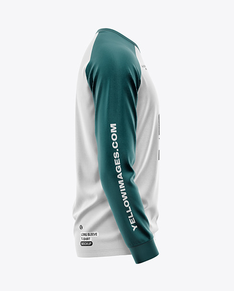 Men&#039;s Long Sleeve Raglan T-Shirt Mockup