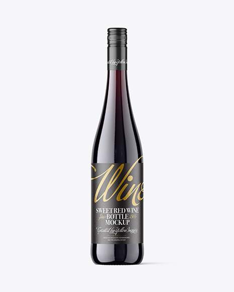 Clear Glass Red Wine Bottle Mockup
