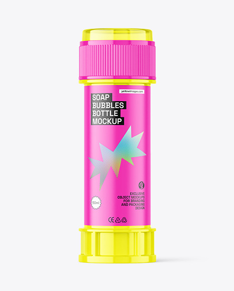 Soap Bubbles Bottle Mockup