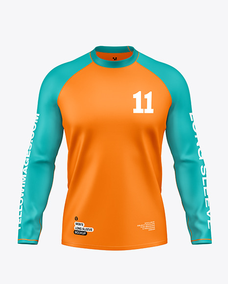 Men&#039;s Long Sleeve Raglan T-Shirt Mockup