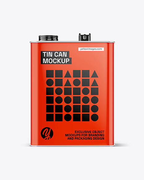 Square Tin Can w/ Glossy Finish Mockup