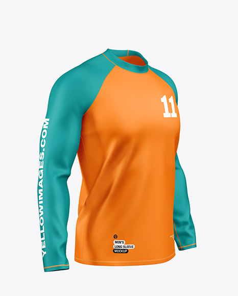 Men&#039;s Long Sleeve Raglan T-Shirt Mockup
