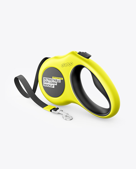 Matte Metallic Retractable Dog Leash Mockup