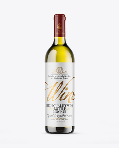 Antique Green Glass White Wine Bottle Mockup