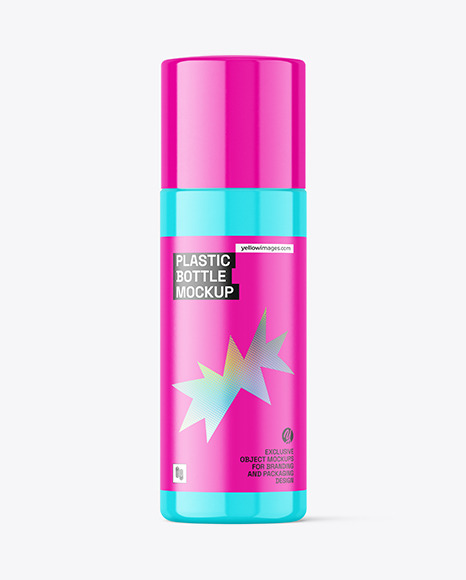 Glossy Plastic Bottle Mockup