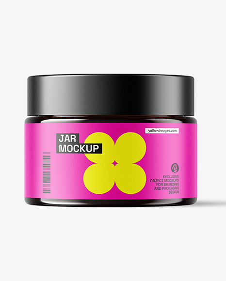 50ml Amber Glass Jar Mockup