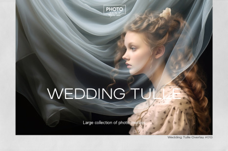 50 Wedding Tulle Effect JPG and PNG Photo Overlays