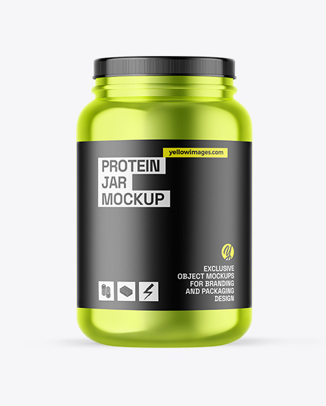 Metallic Protein Jar Mockup