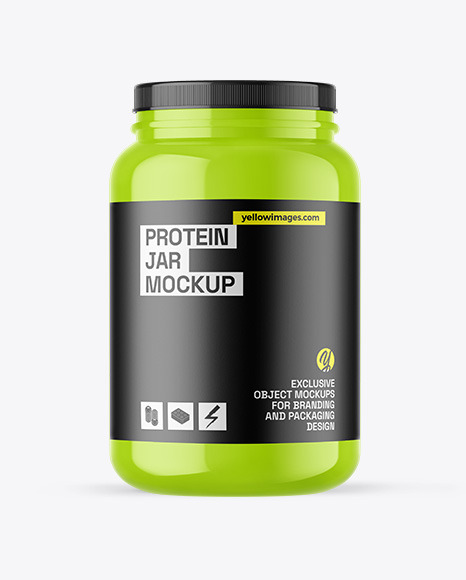 Glossy Protein Jar Mockup