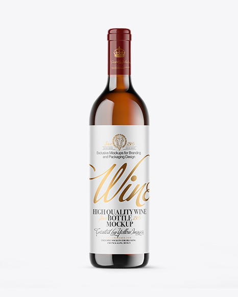 Amber Glass White Wine Bottle Mockup