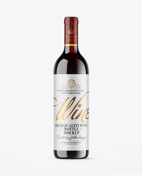 Antique Green Glass Red Wine Bottle Mockup