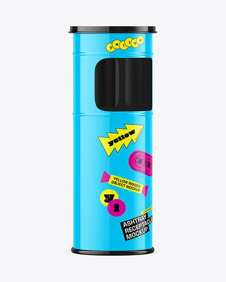 Glossy Gallon Ashtray Receptacle Mockup