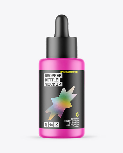 Matte Dropper Bottle Mockup