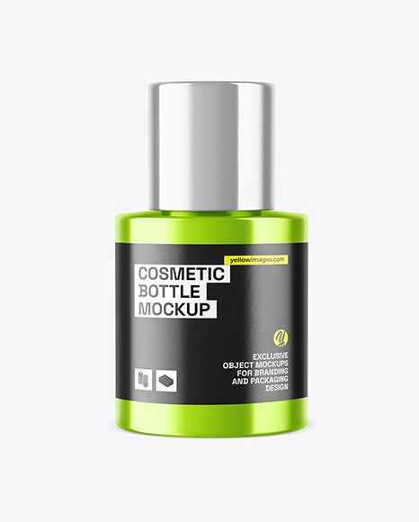 Metallic Cosmetic Bottle Mockup