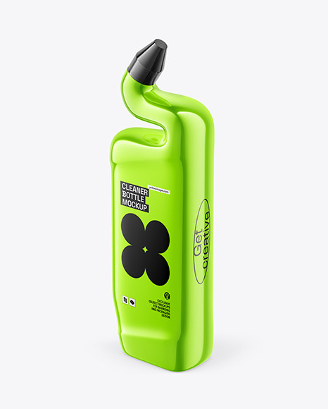 Metallic Cleaner Bottle Mockup