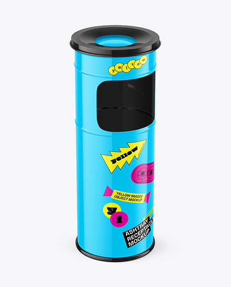 Glossy Gallon Ashtray Receptacle Mockup