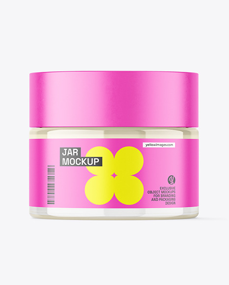 Clear Glass Cosmetic Jar Mockup