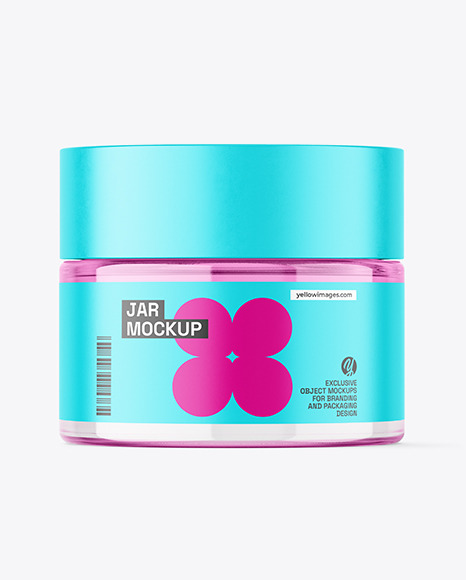 Clear Glass Cosmetic Jar Mockup