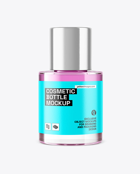 Clear Glass Cosmetic Bottle Mockup