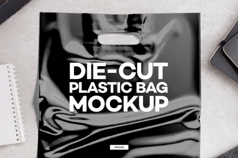 Die-cut Plastic Bag Mockup
