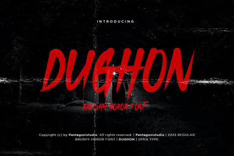 Dughon | Halloween Brush Font