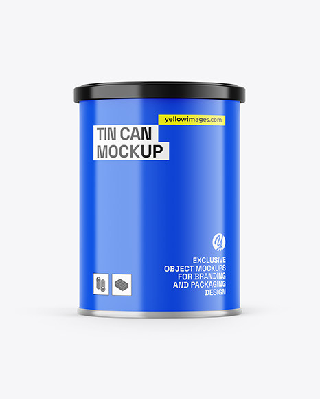 Glossy Tin Can Mockup