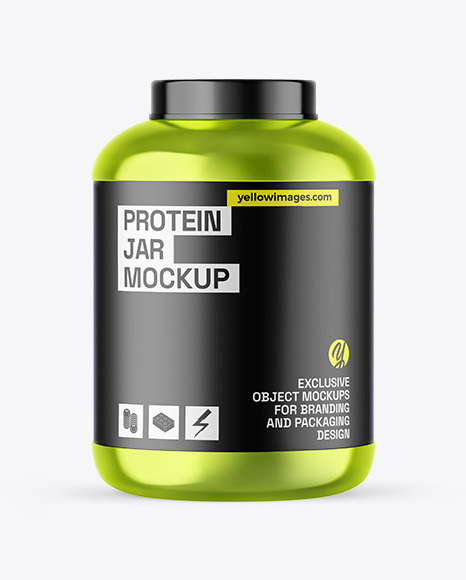 Metallic Protein Jar Mockup