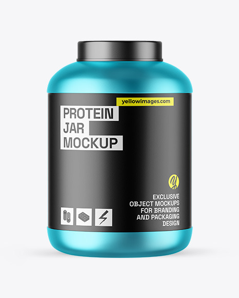Matte Metallic Protein Jar Mockup