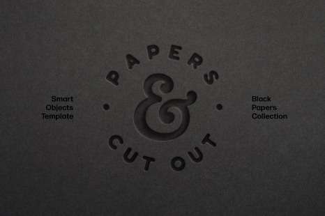 Dark Cut Out Paper Mockup