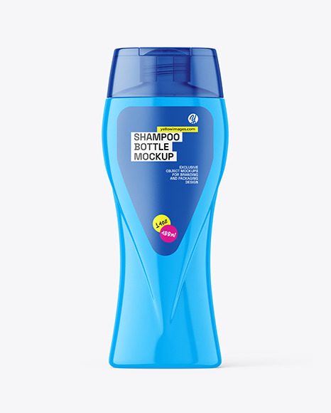Glossy Plastic Shampoo Bottle Mockup