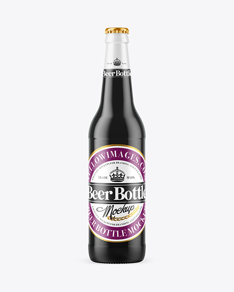 Dark Amber Beer Bottle Mockup