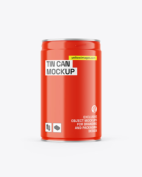 Glossy Tin Can Mockup