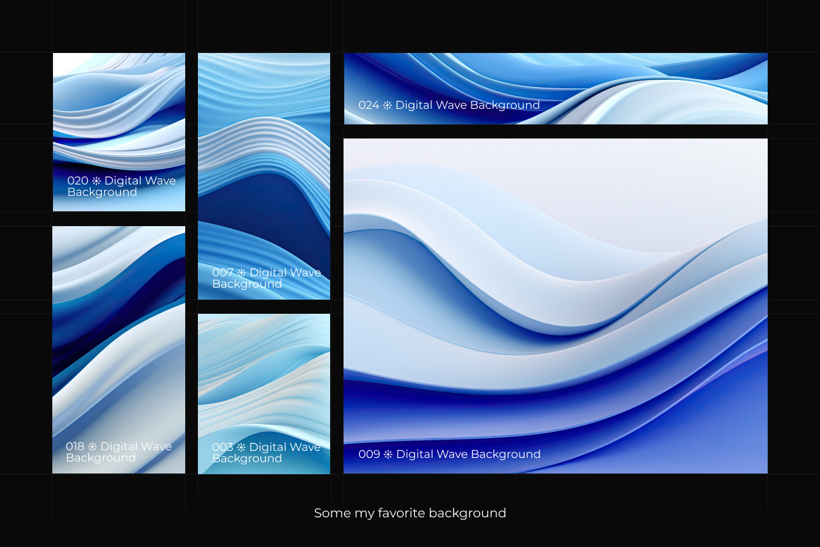 Digital Wave Background Set Digital Wave Background Set