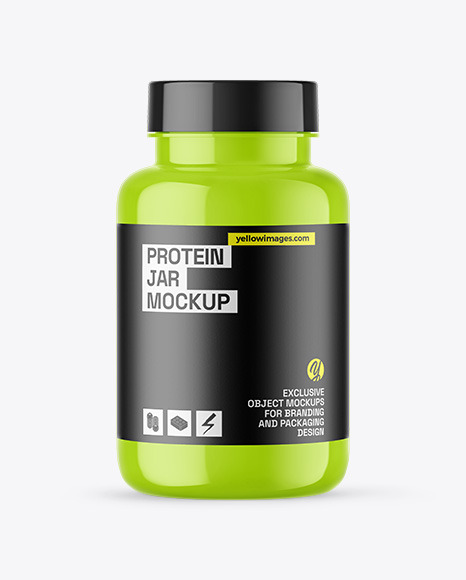 Glossy Protein Jar Mockup