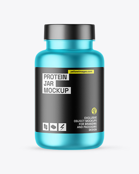 Matte Metallic Protein Jar Mockup