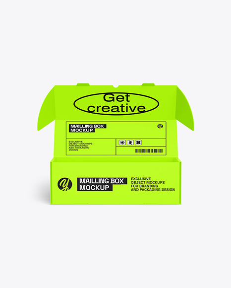 Opened Mailing Box Mockup