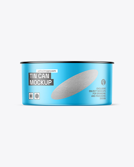 Metallic Square Tin Can Mockup